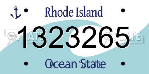 1323265 Rhode Island License Plate
