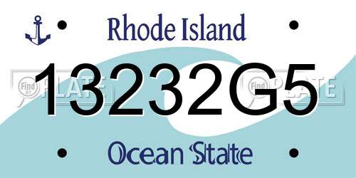 13232G5 Rhode Island License Plate