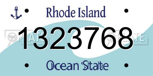 1323768 Rhode Island License Plate