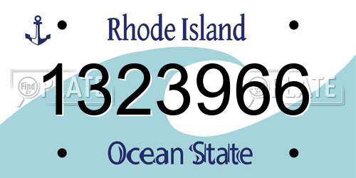 1323966 Rhode Island License Plate