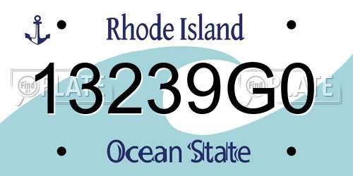 13239G0 Rhode Island License Plate