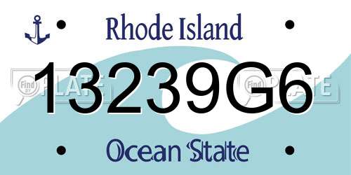 13239G6 Rhode Island License Plate