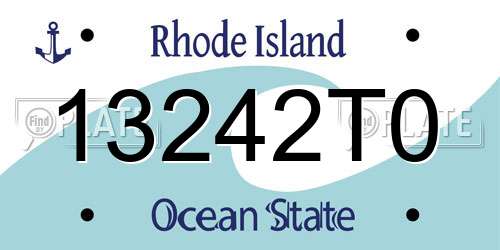 13242T0 Rhode Island License Plate