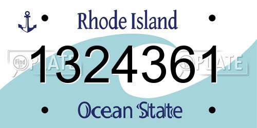 1324361 Rhode Island License Plate