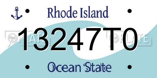13247T0 Rhode Island License Plate