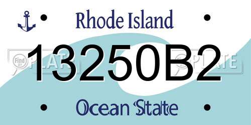 13250B2 Rhode Island License Plate