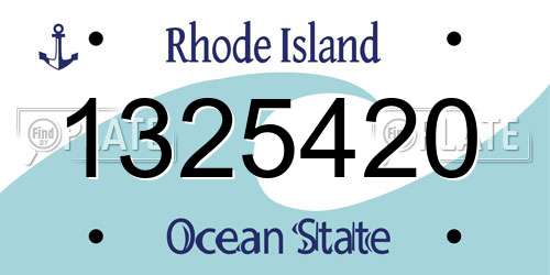 1325420 Rhode Island License Plate