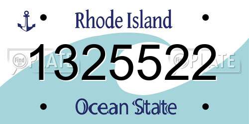 1325522 Rhode Island License Plate