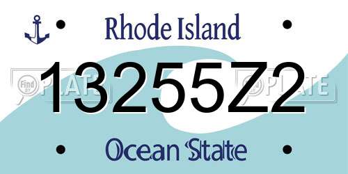 13255Z2 Rhode Island License Plate