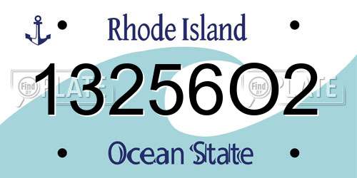13256O2 Rhode Island License Plate