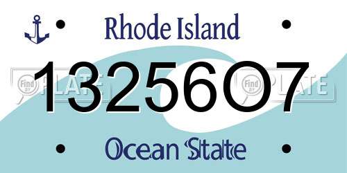 13256O7 Rhode Island License Plate
