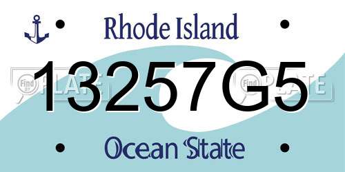13257G5 Rhode Island License Plate