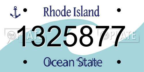 1325877 Rhode Island License Plate