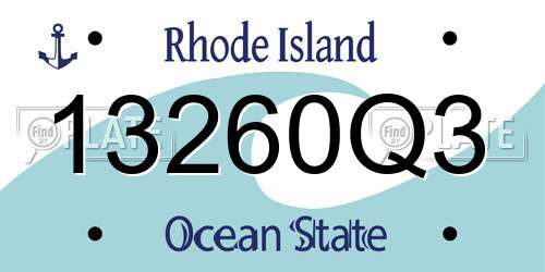 13260Q3 Rhode Island License Plate