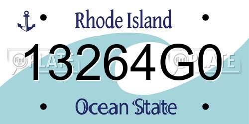 13264G0 Rhode Island License Plate