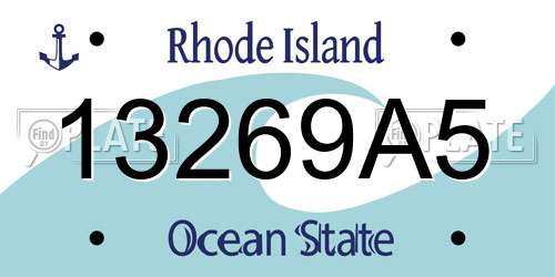 13269A5 Rhode Island License Plate