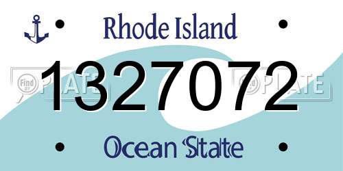 1327072 Rhode Island License Plate