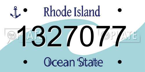 1327077 Rhode Island License Plate
