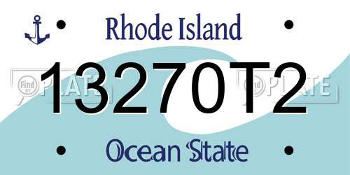 13270T2 Rhode Island License Plate