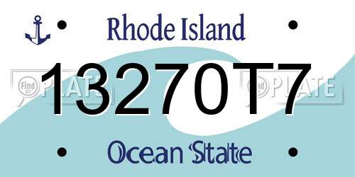 13270T7 Rhode Island License Plate