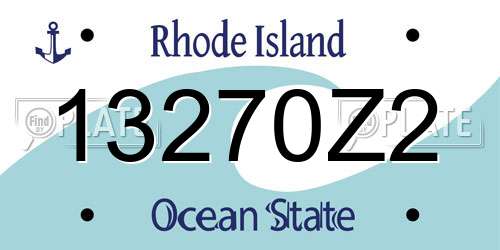 13270Z2 Rhode Island License Plate