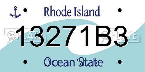 13271B3 Rhode Island License Plate