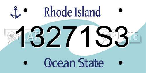 13271S3 Rhode Island License Plate