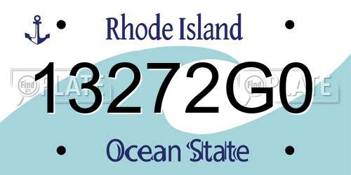 13272G0 Rhode Island License Plate