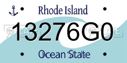 13276G0 Rhode Island License Plate