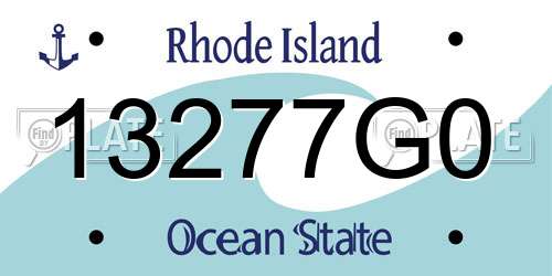 13277G0 Rhode Island License Plate