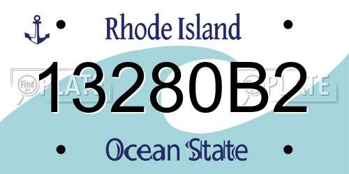 13280B2 Rhode Island License Plate