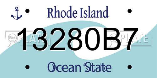 13280B7 Rhode Island License Plate