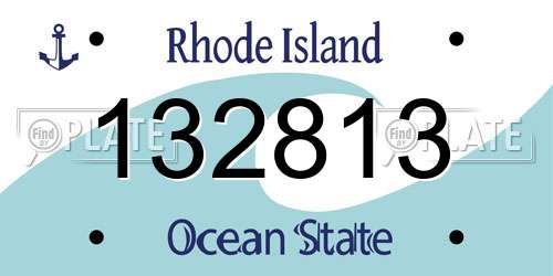 132813 Rhode Island License Plate