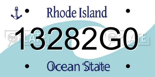 13282G0 Rhode Island License Plate