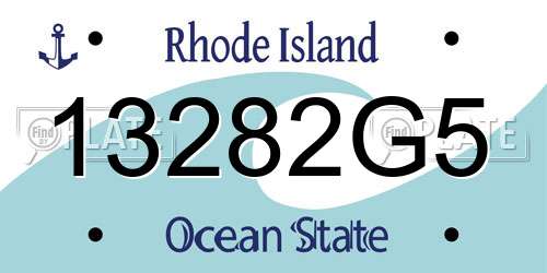 13282G5 Rhode Island License Plate