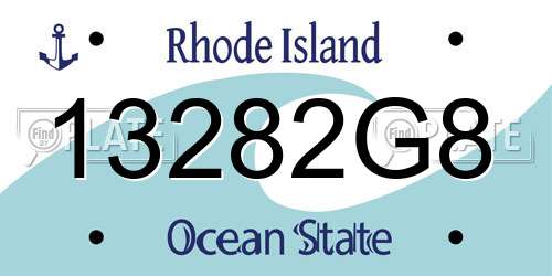 13282G8 Rhode Island License Plate