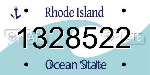 1328522 Rhode Island License Plate