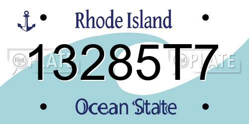 13285T7 Rhode Island License Plate