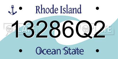 13286Q2 Rhode Island License Plate