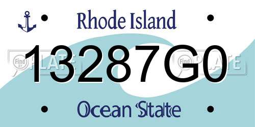 13287G0 Rhode Island License Plate