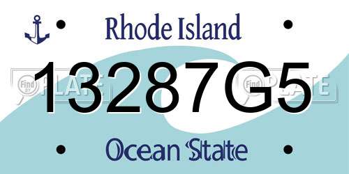 13287G5 Rhode Island License Plate