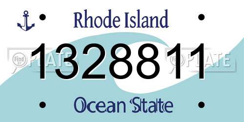 1328811 Rhode Island License Plate