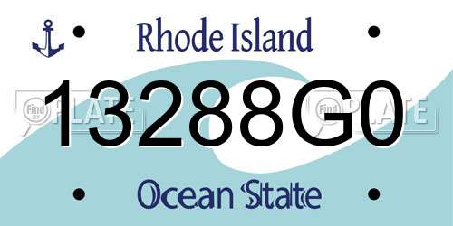 13288G0 Rhode Island License Plate