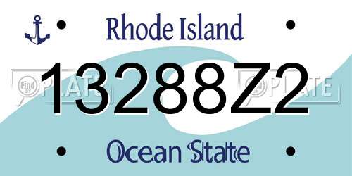 13288Z2 Rhode Island License Plate
