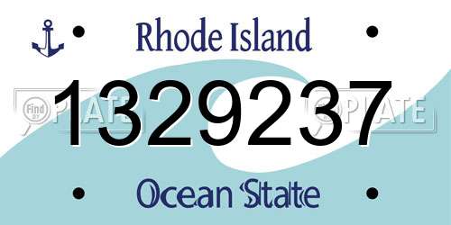 1329237 Rhode Island License Plate