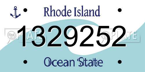 1329252 Rhode Island License Plate