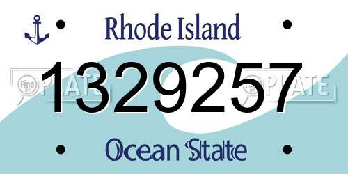 1329257 Rhode Island License Plate