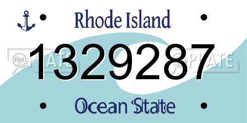 1329287 Rhode Island License Plate