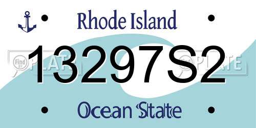 13297S2 Rhode Island License Plate