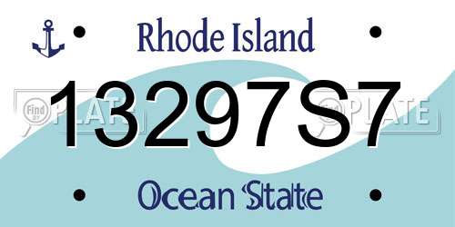 13297S7 Rhode Island License Plate